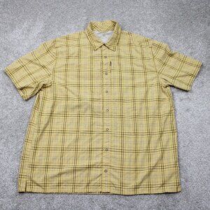 5.11 Tactical Covert Shirt Mens Large Yellow Short Sleeve Button Up Zip Pocket
